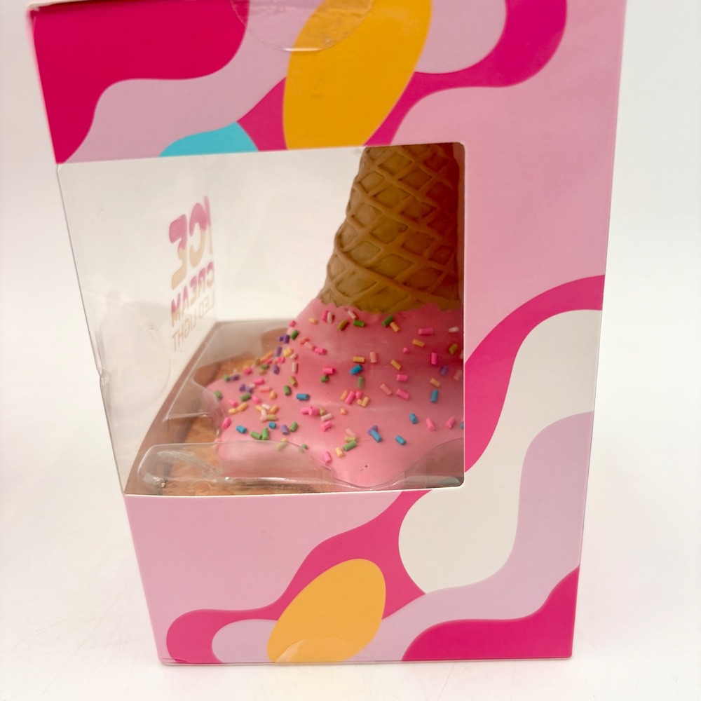 InnoVibe Ice Cream LED Light Pink Melting Cone Novelty Nightlight Battery Power
